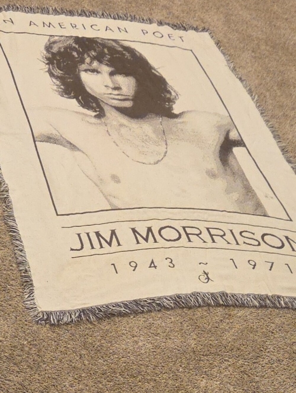 Jim Morrison Black and White Tapestry Wall Decor/ THROW BLANKET. The Doors.